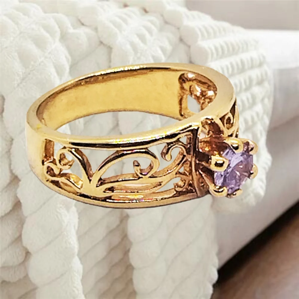 18KT Gold Plated Fashion Ring with CZ Stone